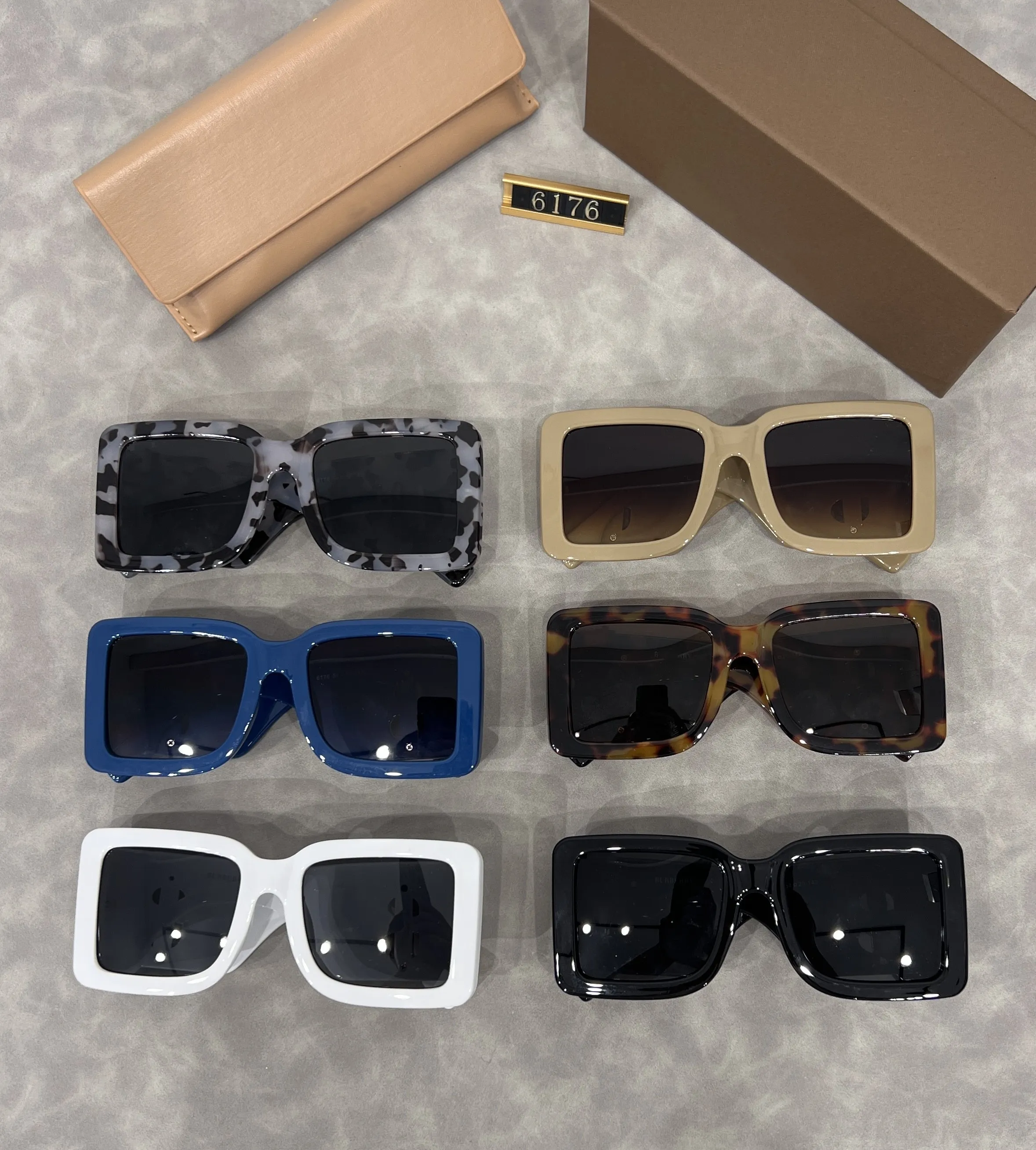 Square Shield Sunglasses with UV400 Protection, Plastic Frame Green Oversized Big Thick Bold Frame Sunglasses Square  main image 2