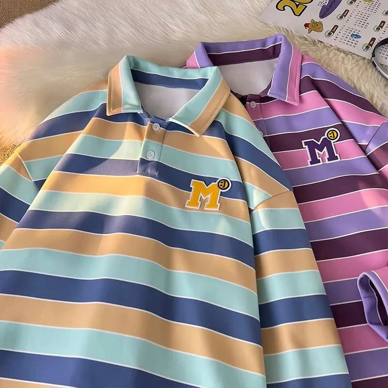 DHgate.com:Campus Style Pullover Sweatshirt - Spring Striped