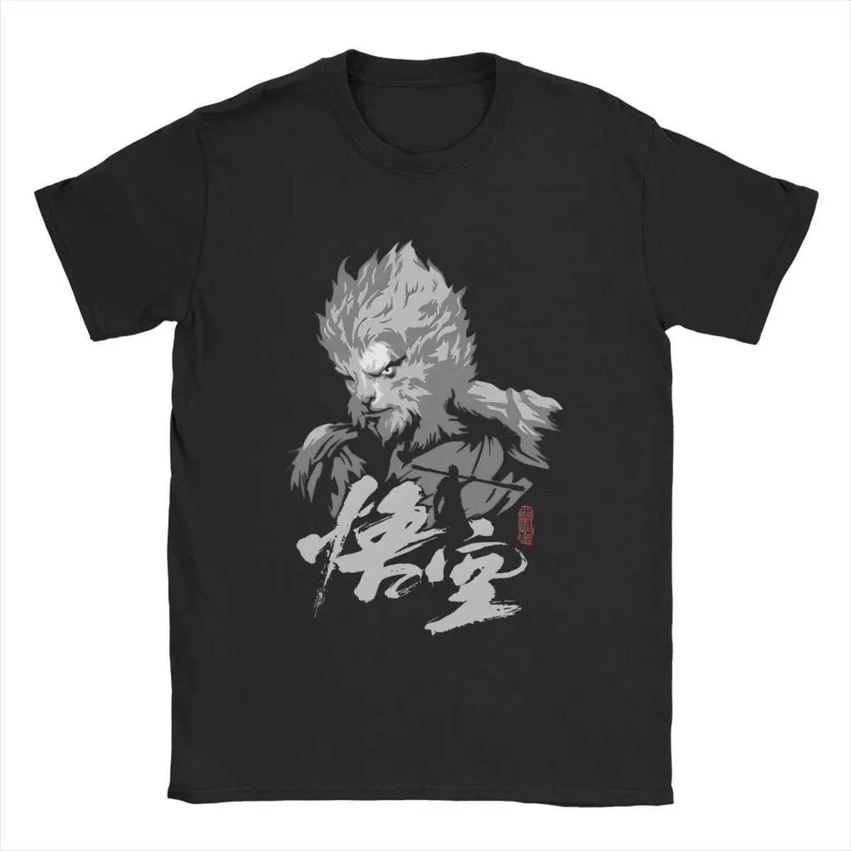 Camiseta De Wukong Mito Negro Para Hombres Diseño De Anime De Mono