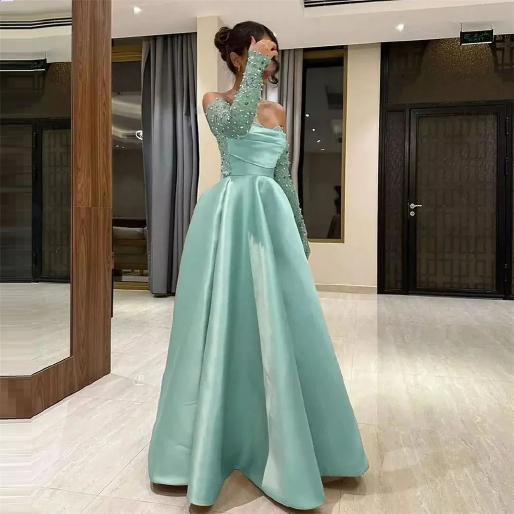 Evening Gown Prom Dress Floor-Length Chiffon Sweetheart Neckline Short  Sleeve Beaded Saudi Arabia Formal from Dhgate Runway Dresses - price 187.44