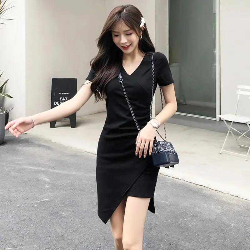 Summer V-Neck Mini Dress: Irregular Hem, Slim Fit, Short Sleeve Cotton T-Shirt Dress. Shop Now! from Dhgate Basic & Casual Dresses - price 52.52 Summer V-Neck Mini Dress: Irregular Hem, Slim Fit, Short Sleeve Cotton T-Shirt Dress. Shop Now! from Dhgate Basic & Casual Dresses - price 52.52