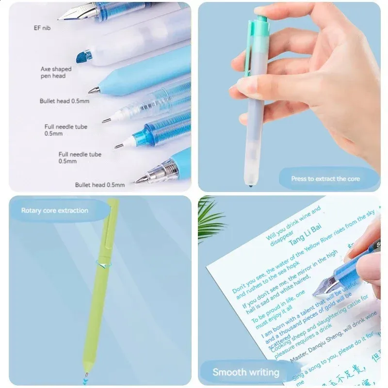 IGEAIIE 8 Pack Rollerball Pens 0.5mm Green Ink Pens, Fine Tip - View #5