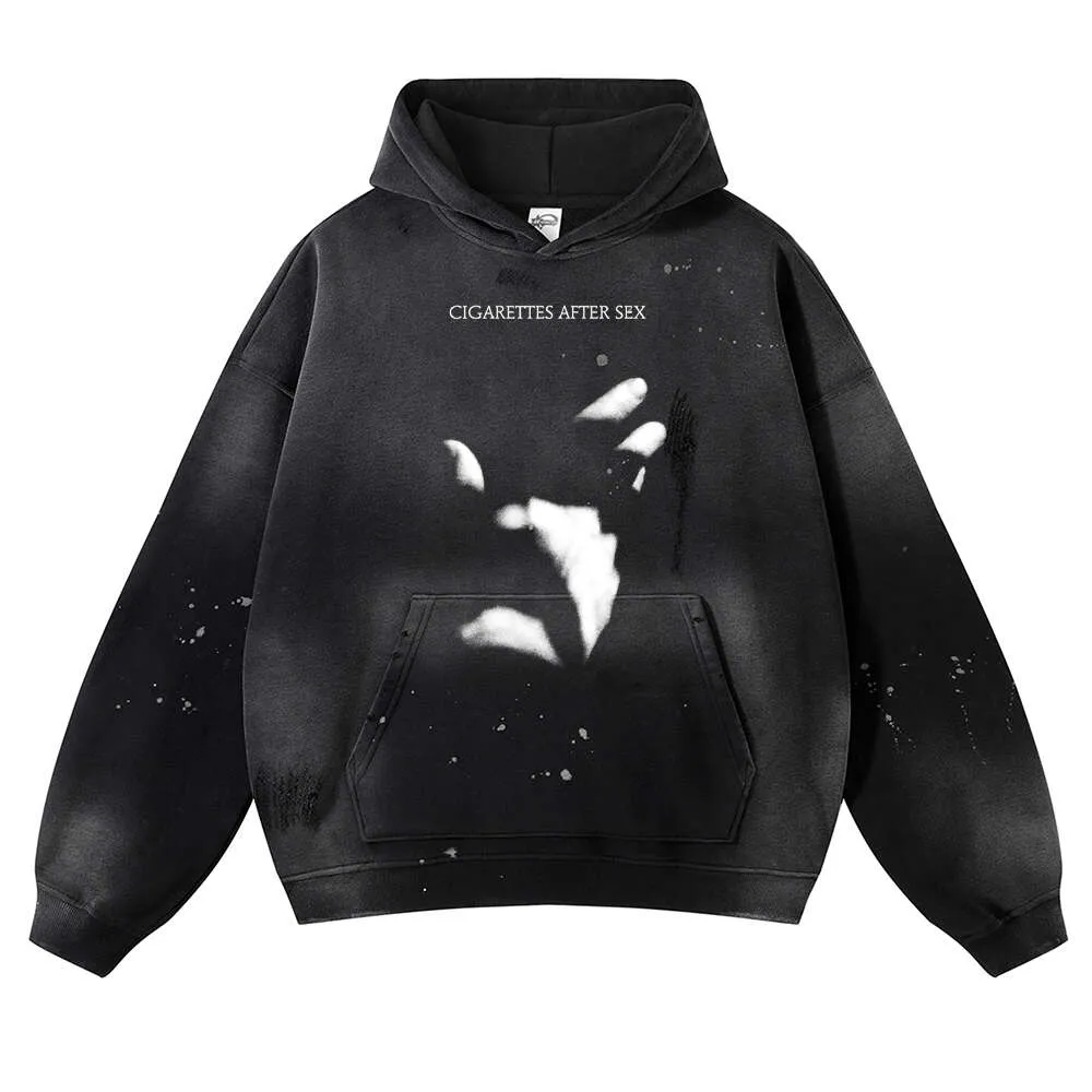 希少 SEX black Hoodieダメージ加工oopsclothing Oversized Vintage Pullover Hoodie: Worn-In Comfort, Street
