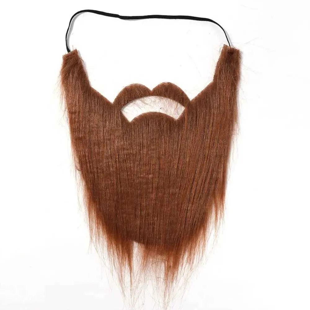 Orange Fake Beards 2-Pack - Cosplay Costume Beard With Mustache For Halloween Parties