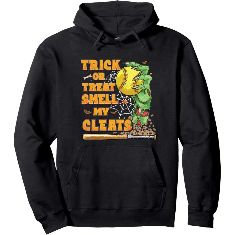 Funny Scary Zombie Hands Holding Softball Halloween Costume Pullover Hoodie for Men Women