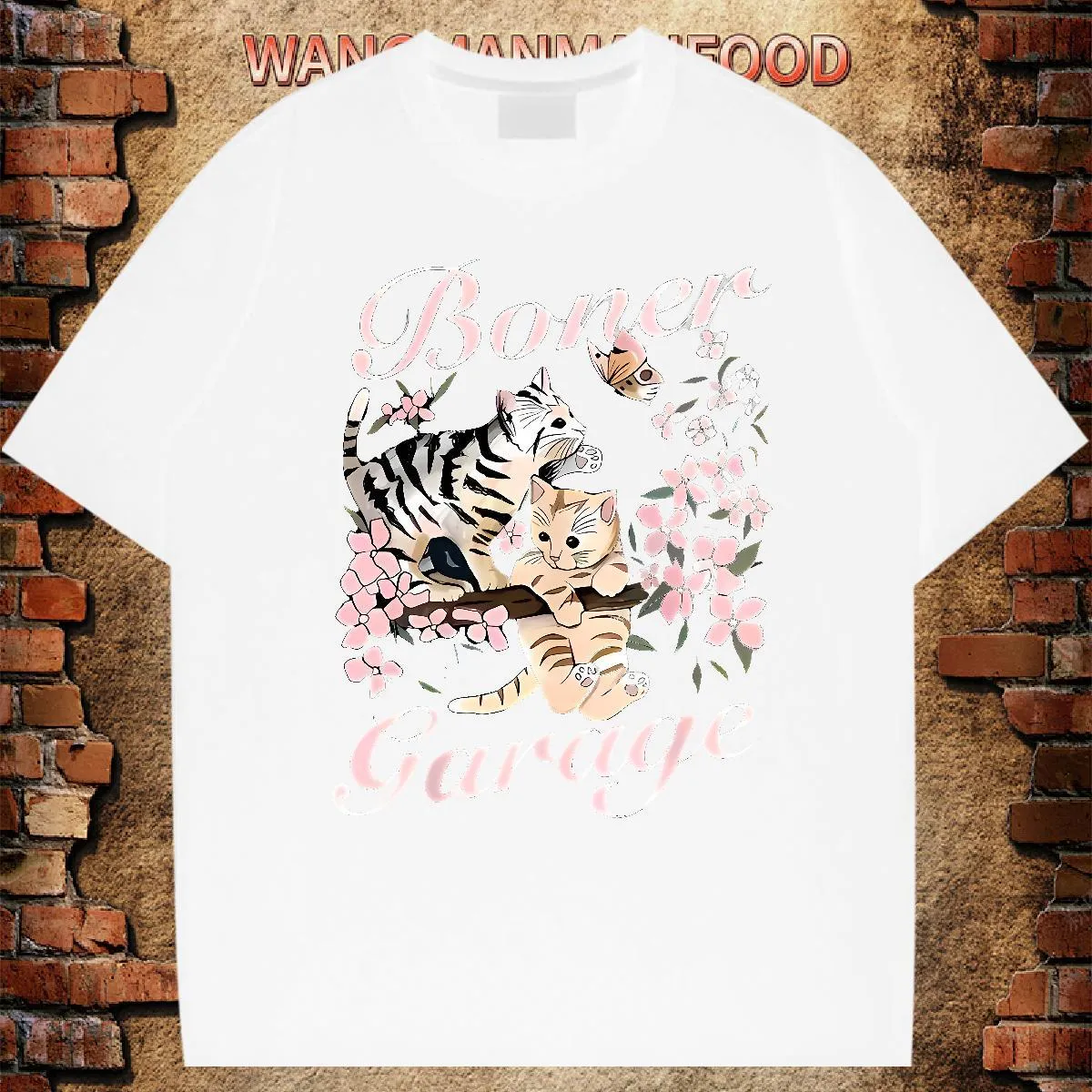 Fai da te personalizzato uomo casual quotidiano indossare coppie larghe magliette abbigliamento grafico 230g cotone gatto traspirante manica corta_voghion.com