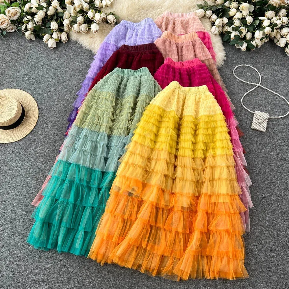 スカート Smyeon Multi ribbon tiered skirt Multi ribbon tiered skirt/マルチリボンティアードスカート
