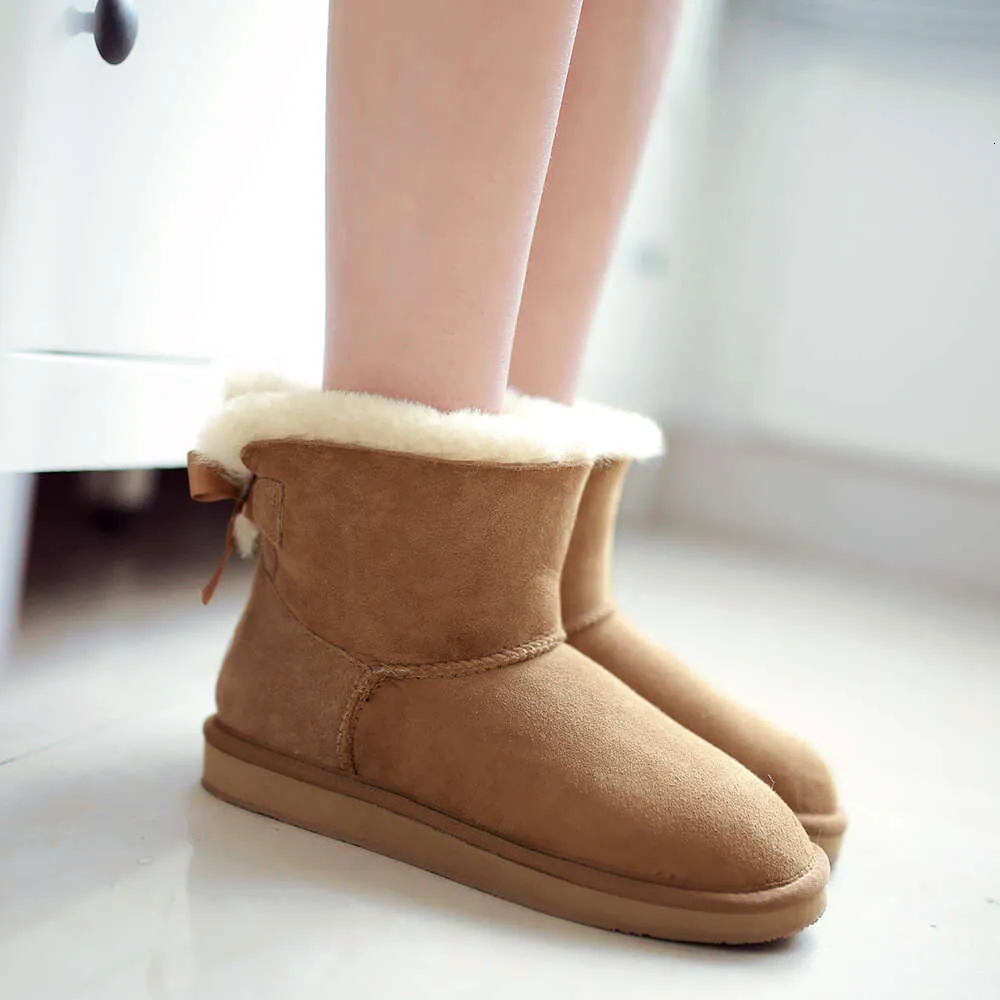 DHgate HQF Premium Sheep Fur Snow Boots for Women Cozy Wool Lined Warmth Shoes Accessories