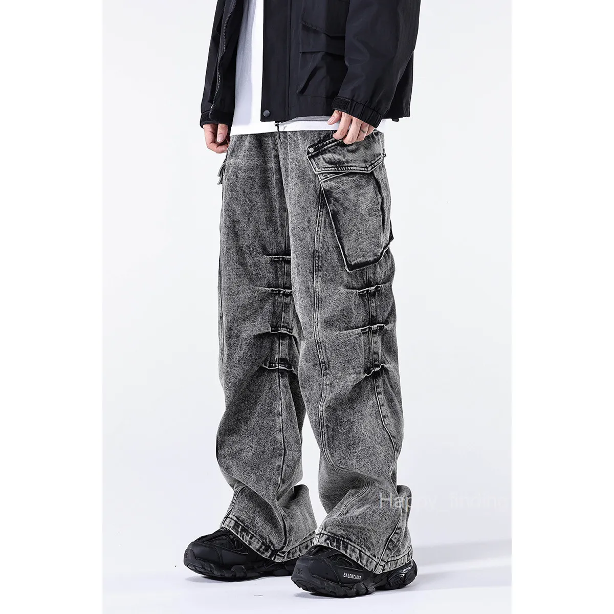 Vintage Washed Cargo Jeans For Boys – Loose Fit... From 