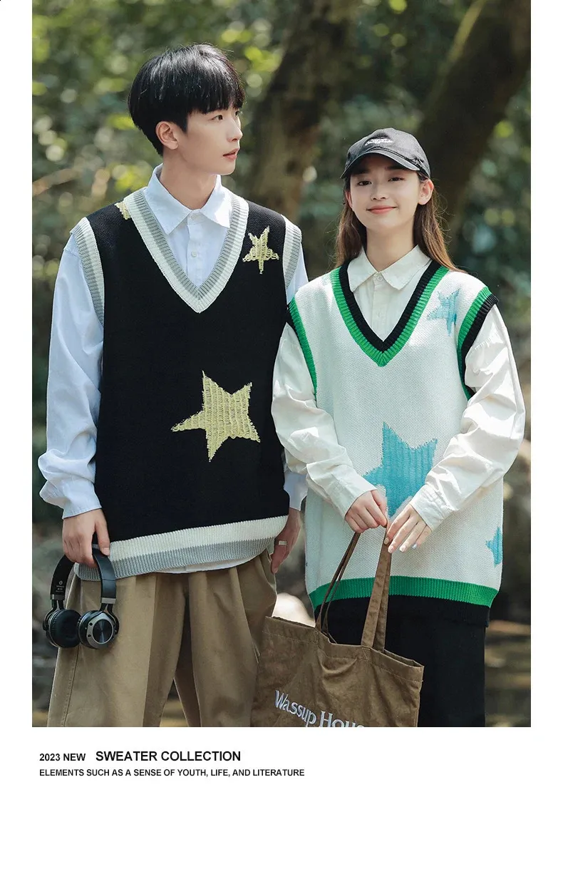 Korean Style Clothes Mens Knit Sweater Vest: Fashion