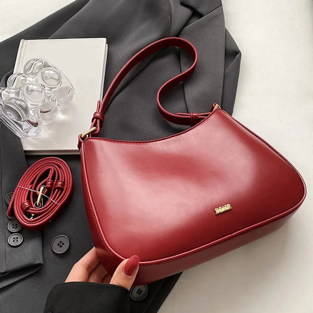 Stylish Half Moon Leather women's shoulder handbags for