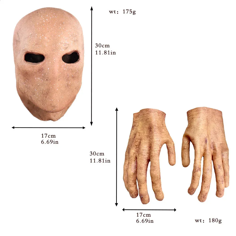 Costume Intégral Orange Moulant Slenderman - Avec Barbe Et Sourcils Faux - Unisexe Adulte Pour Halloween Et Carnaval