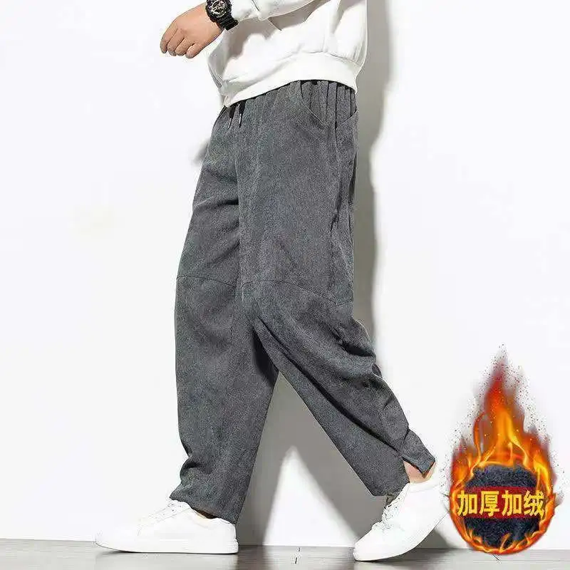 【MODERNIF】Lua corduroy banding sweatpants Vintage Corduroy Mens Baggy Baggy Pants Men With Wide Leg