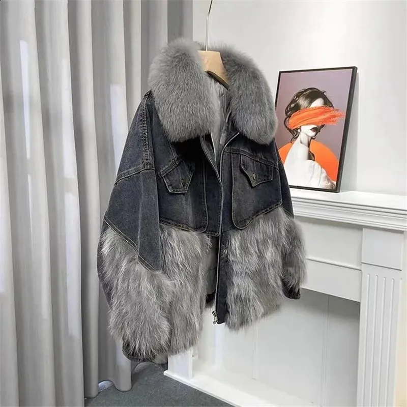 Outfit Dicke Jeansjacke Mit Fell Damen Jeansjacke Für Frauen Mit