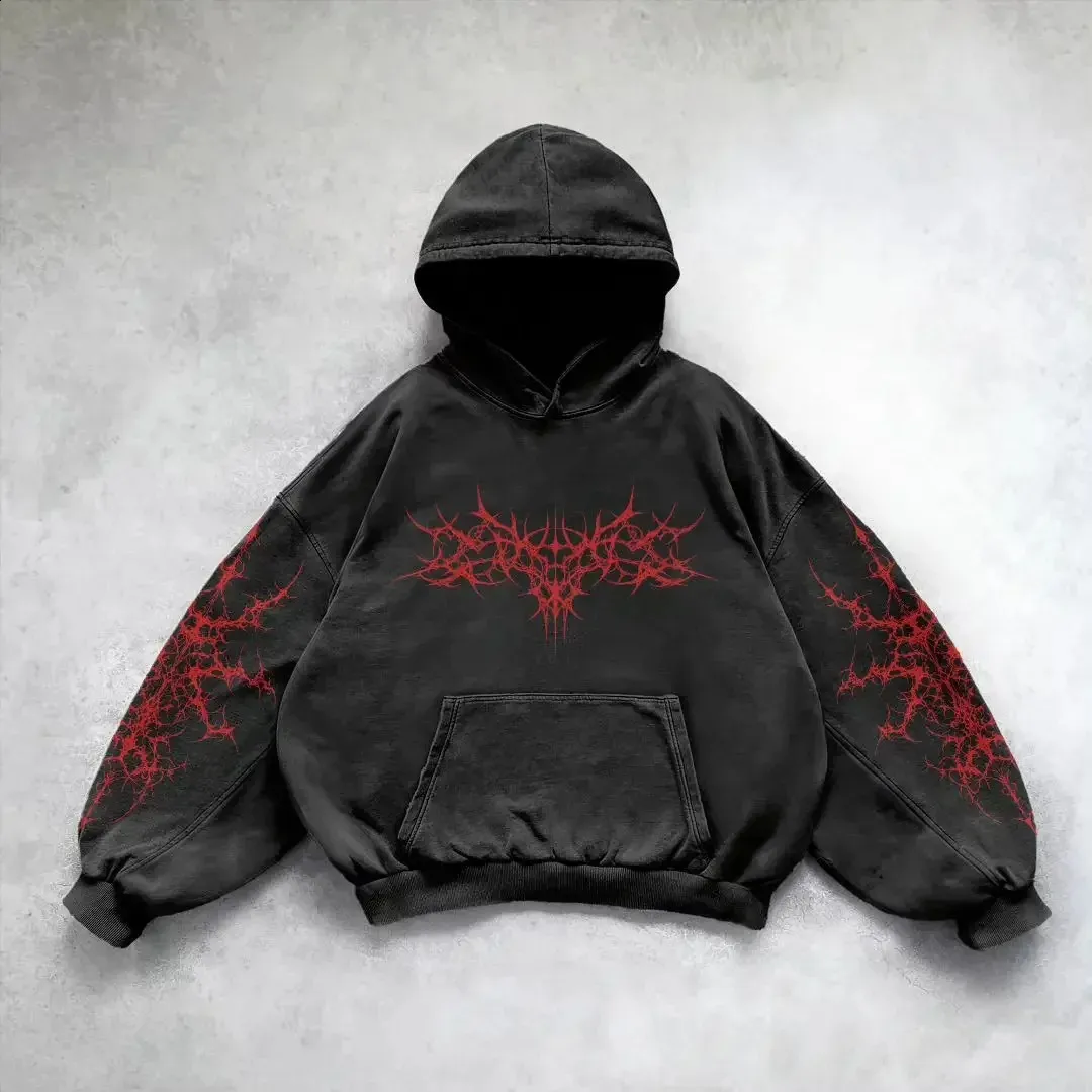 DHgate.com:Mens Y2K Streetwear Hoodie - Pattern Print