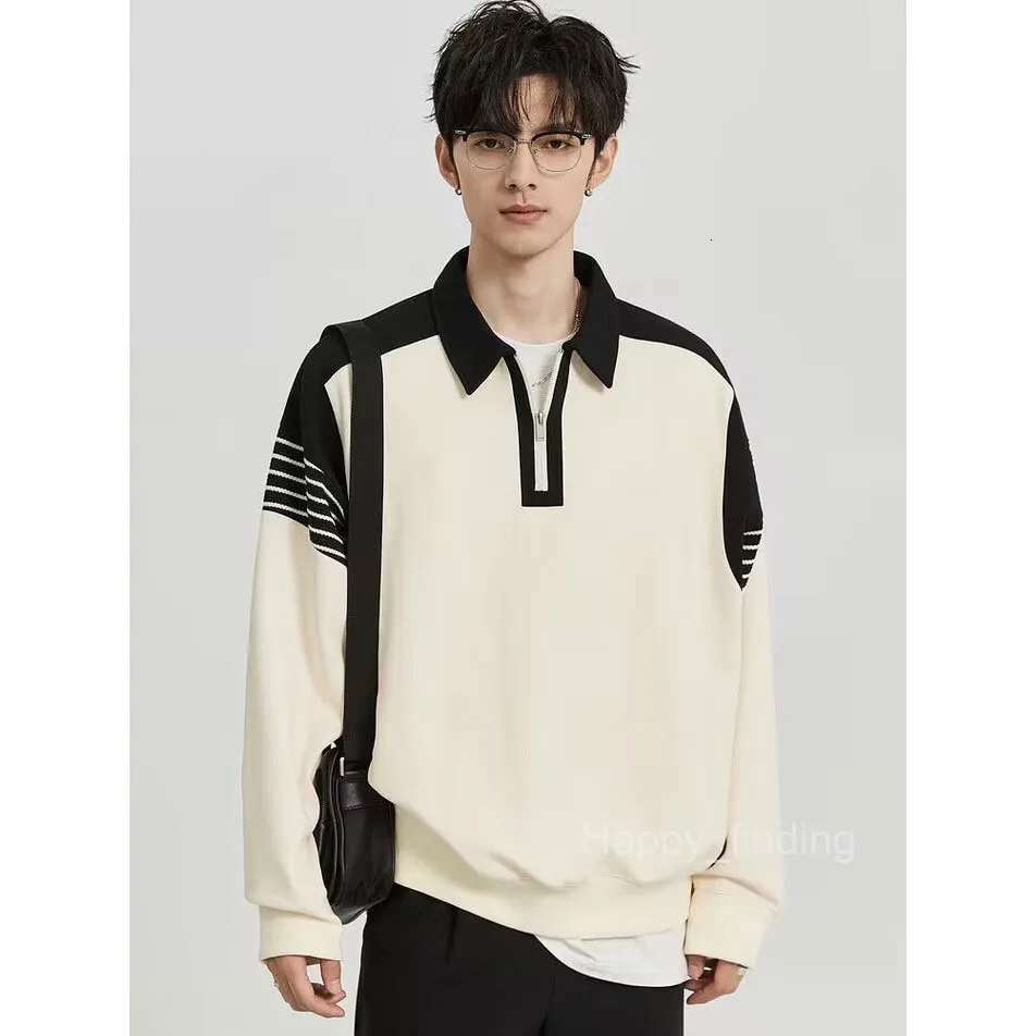 Save Big on Bulk Korean Sweater Male Korean Sweaters For Women, Casual Knit  Pullover Top: Half Zipper Contrasting Color Sweater For Men Korean