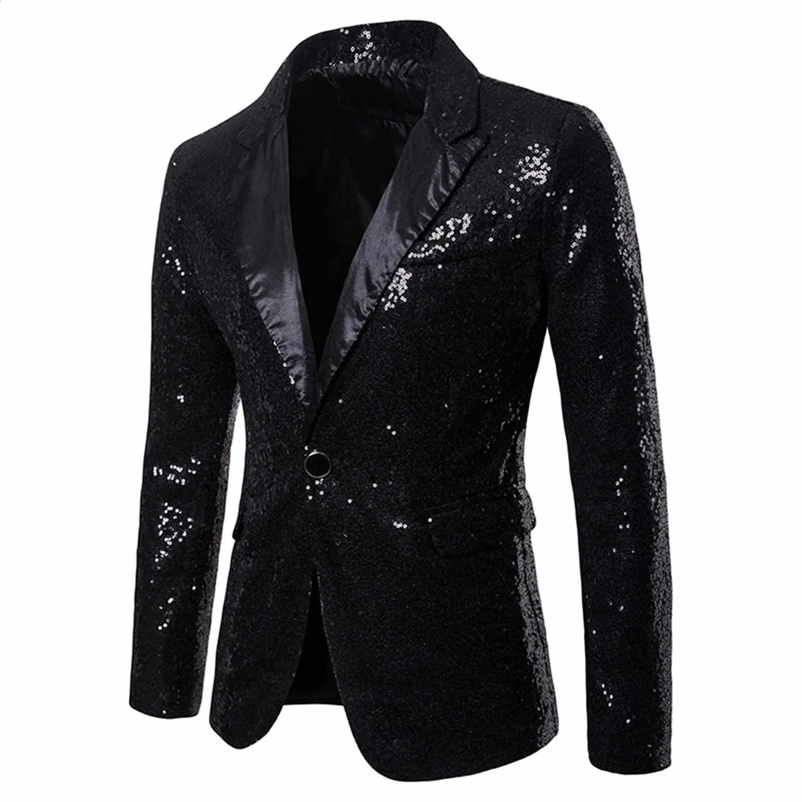 Costume à Paillettes Homme Style Années 80-90 - Veste Ample, Polyester, Neuf Avec étiquette