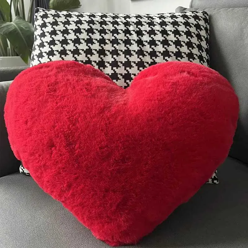 Fluffy Heart Pillow: Soft Faux Rabbit Fur Decorative Cushion Valentine's  Day Gift Idea! Shop Now!