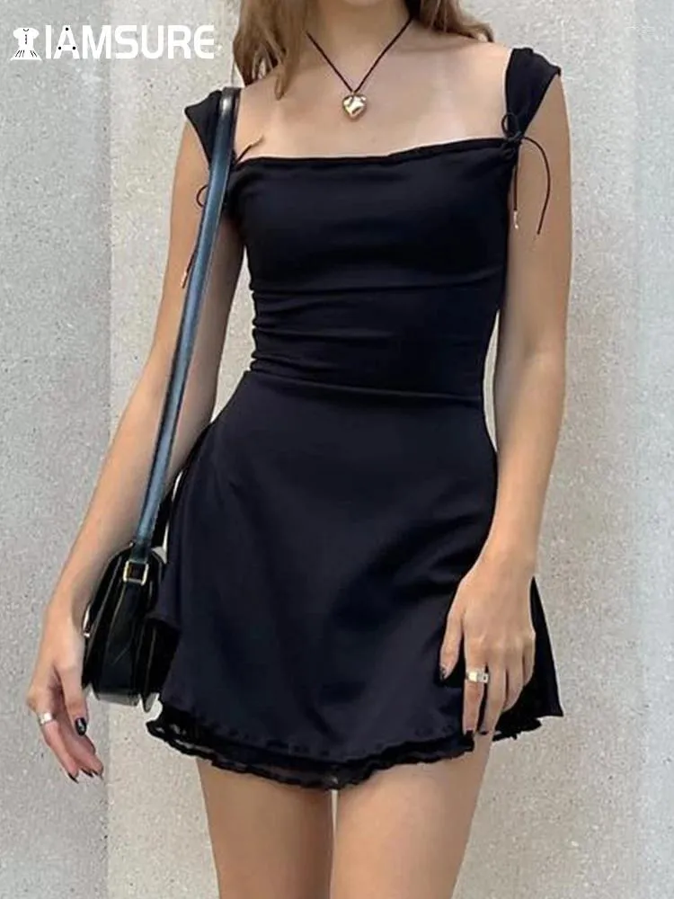 chinese dress ladies Pink Loose-Fit Mini Dress with Pockets  SOLMAR