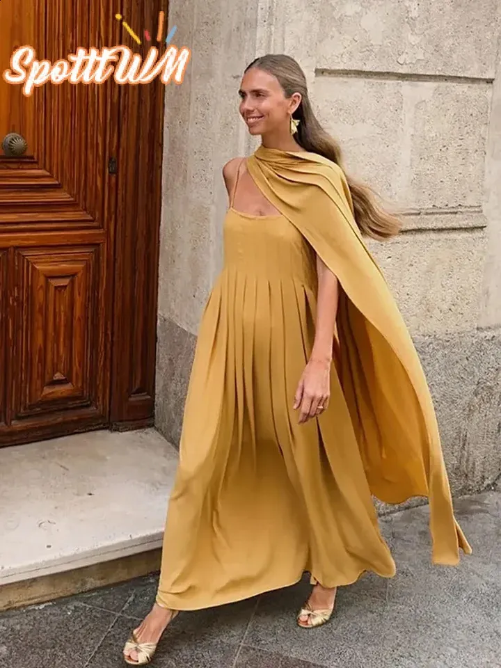 Summer womens floor-length chiffon camisole dress with short sleeves and  loose hem for from Dhgate Basic & Casual Dresses - price 72.67
