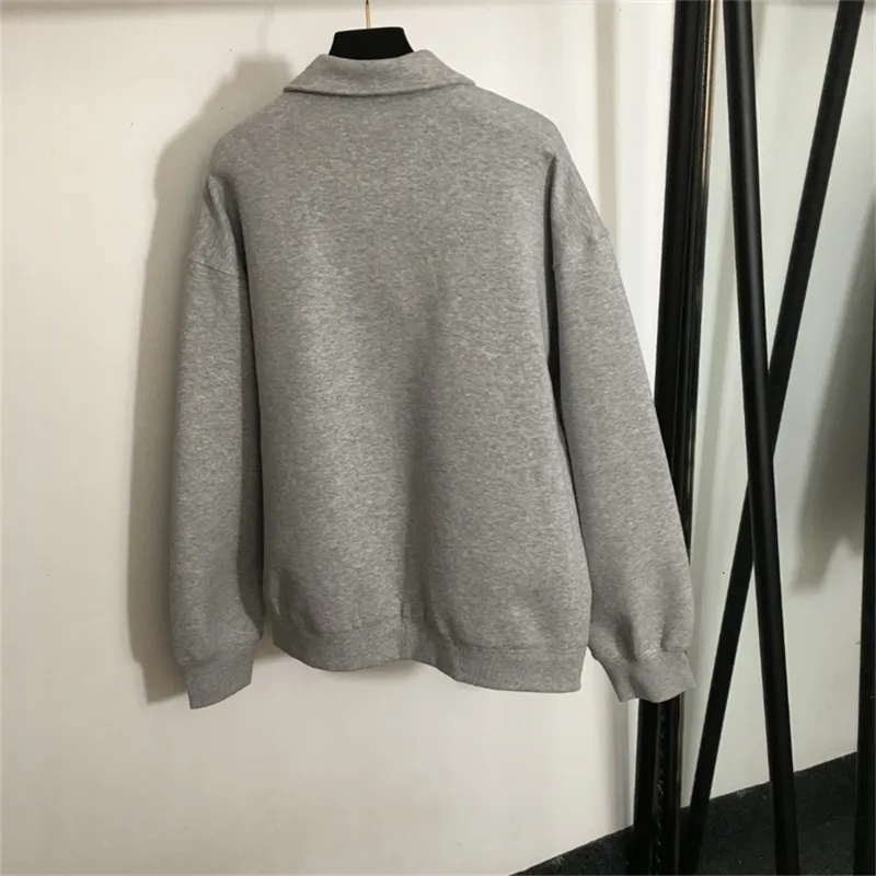 Fashion Matching Zipper Lapel Loose Outwear Fashion Matching Zipper Lapel Loose Outwear