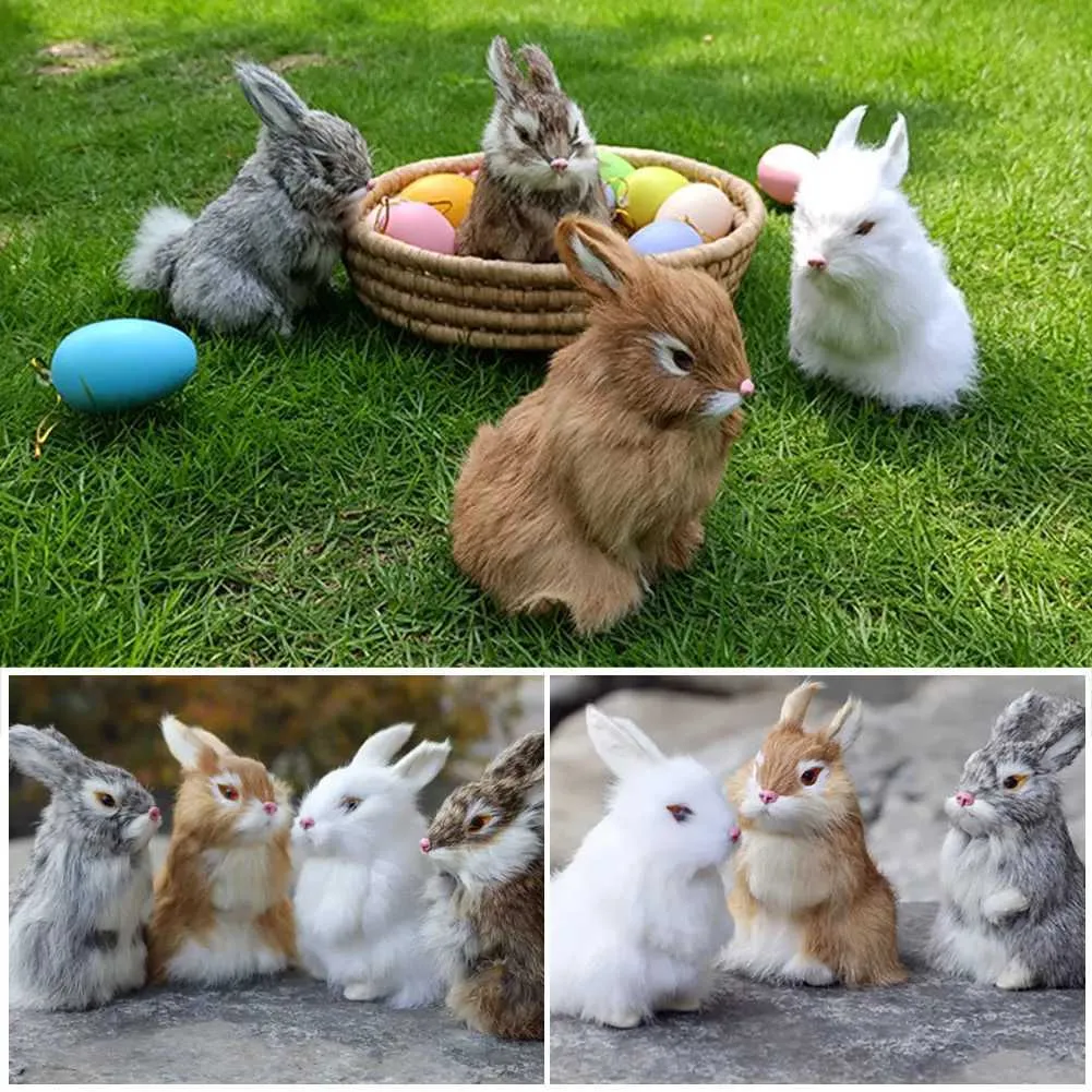 Rabbit♡　1005 Realistic Squatting Rabbit Plush: Charming Home Decor