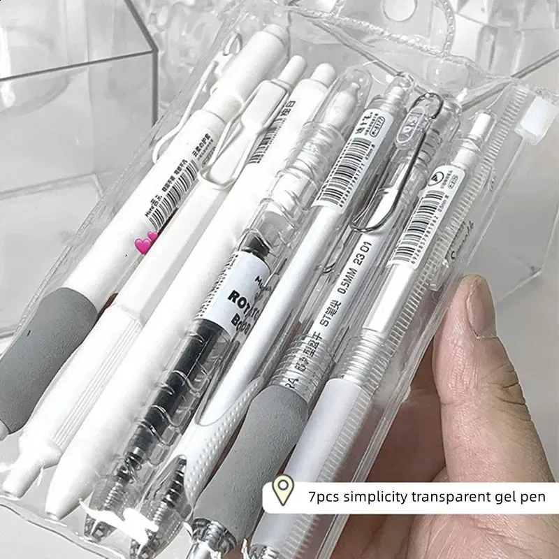DHgate.com:Transparent Gel Pens - 7 Pack 0.5mm Black Ink