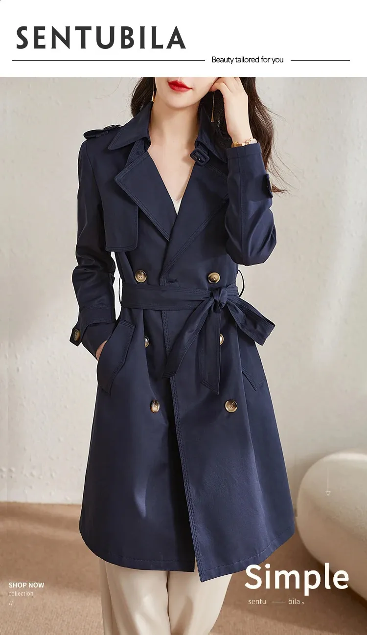 Vintage Slim Fit Long trench trench coat for Women - Elegant Vintage Slim Fit Long trench trench coat for Women - Elegant