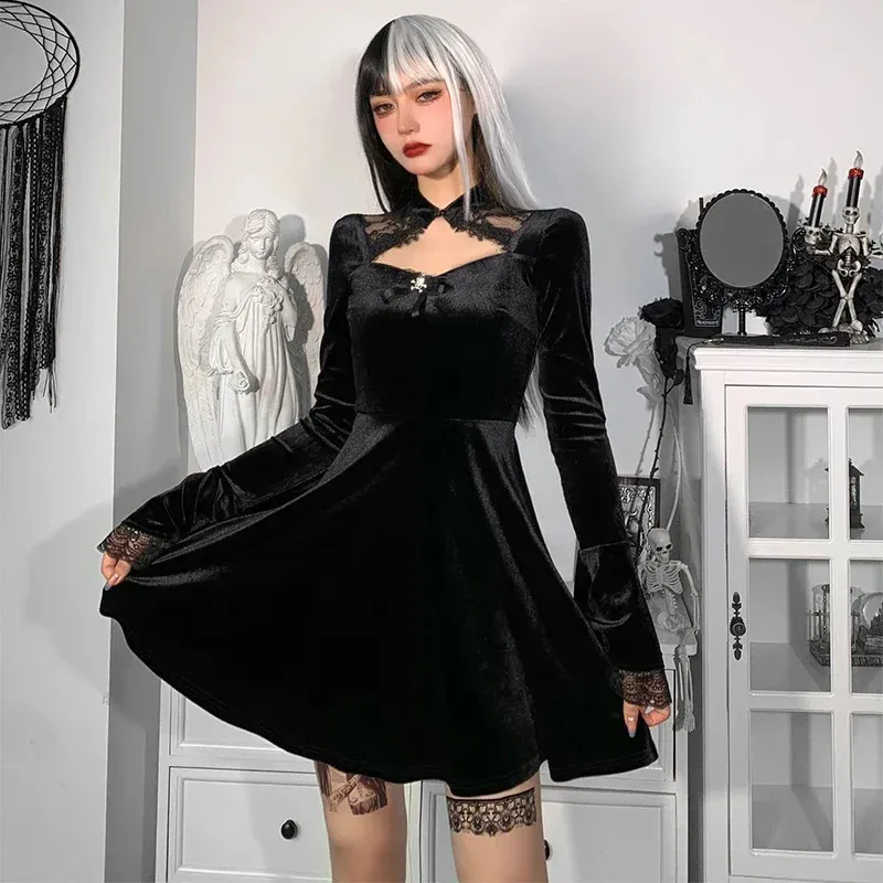 chinese dress ladies Banned Lace Skull Dress main image 1