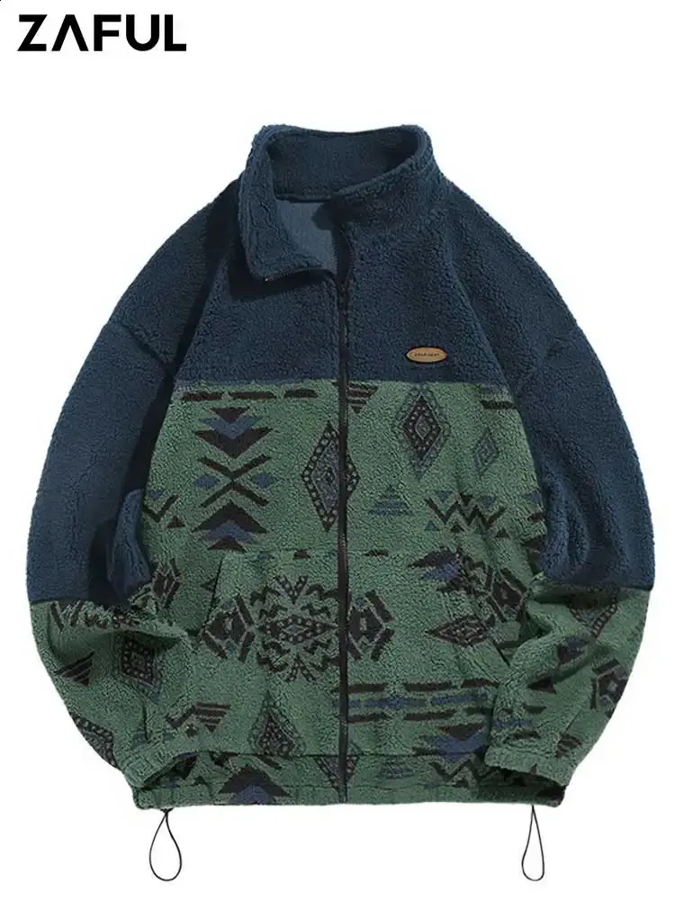 Heren Aztec Vintage Trucker Jackets Men Fleece gevoerde tactische jas Heren Aztec Vintage Trucker Jackets Men Fleece gevoerde tactische jas