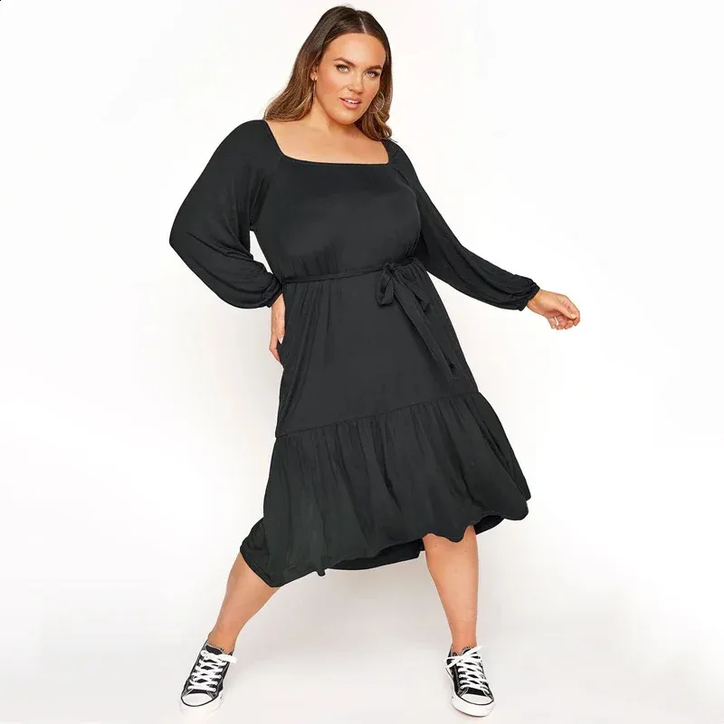 linen midi dress long sleeve Cotton Linen Long Sleeve Loose Midi Dress – AROLORA