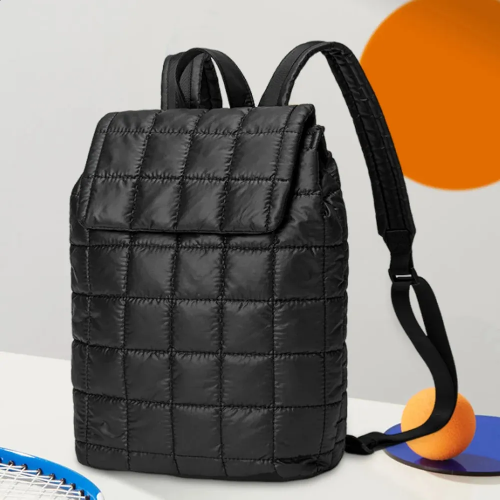 Quilted Mini Padded Backpack for Women Soft Nylon PU Travel  display picture 1