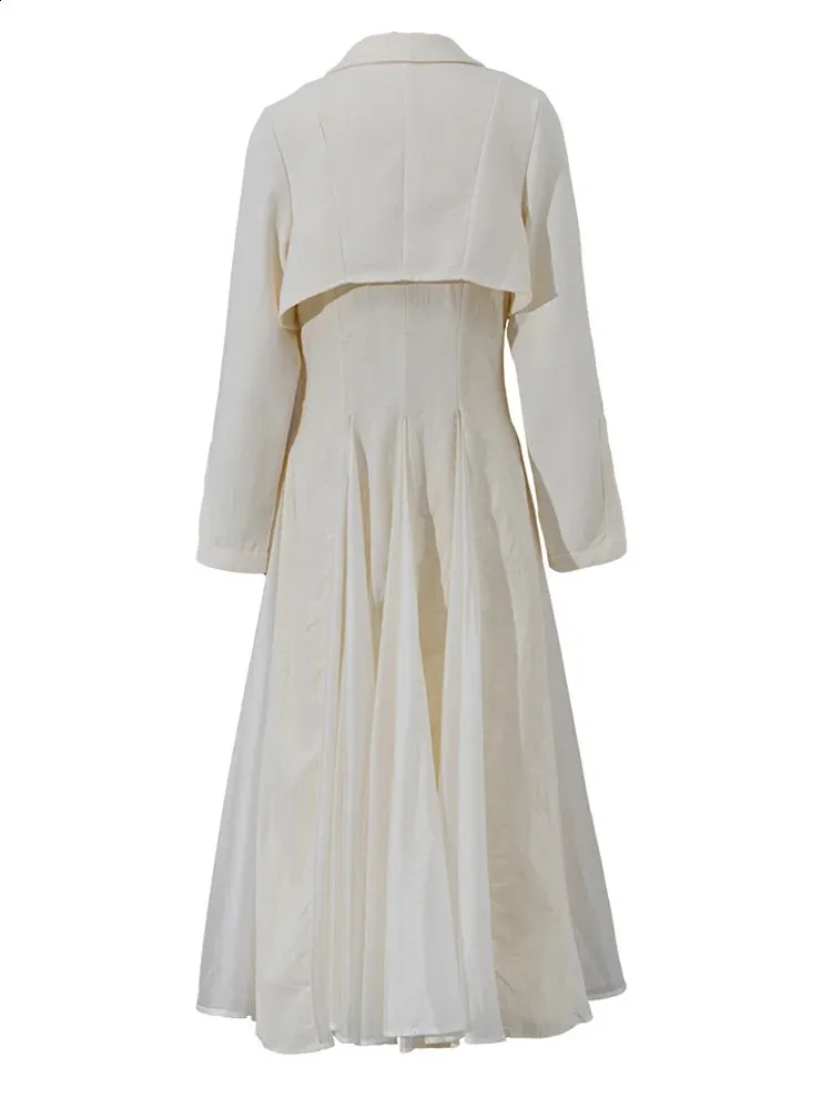 Elegant Pleated Linen Maxi Dress with Lapel Neck - Beige Spring Dress from  Dhgate Basic & Casual Dresses - price 128.33