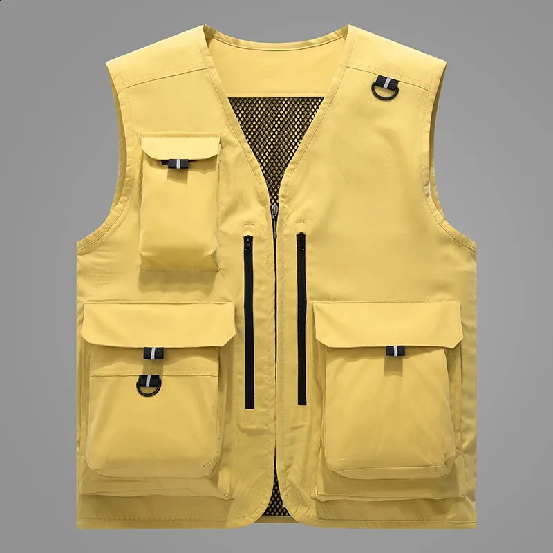 Gilet D'Été Léger Multi-Poches Pour Hommes - Veste Sans Manches En Maille Respirante Pour Pêche, Photographie, Camping Et Outdoor