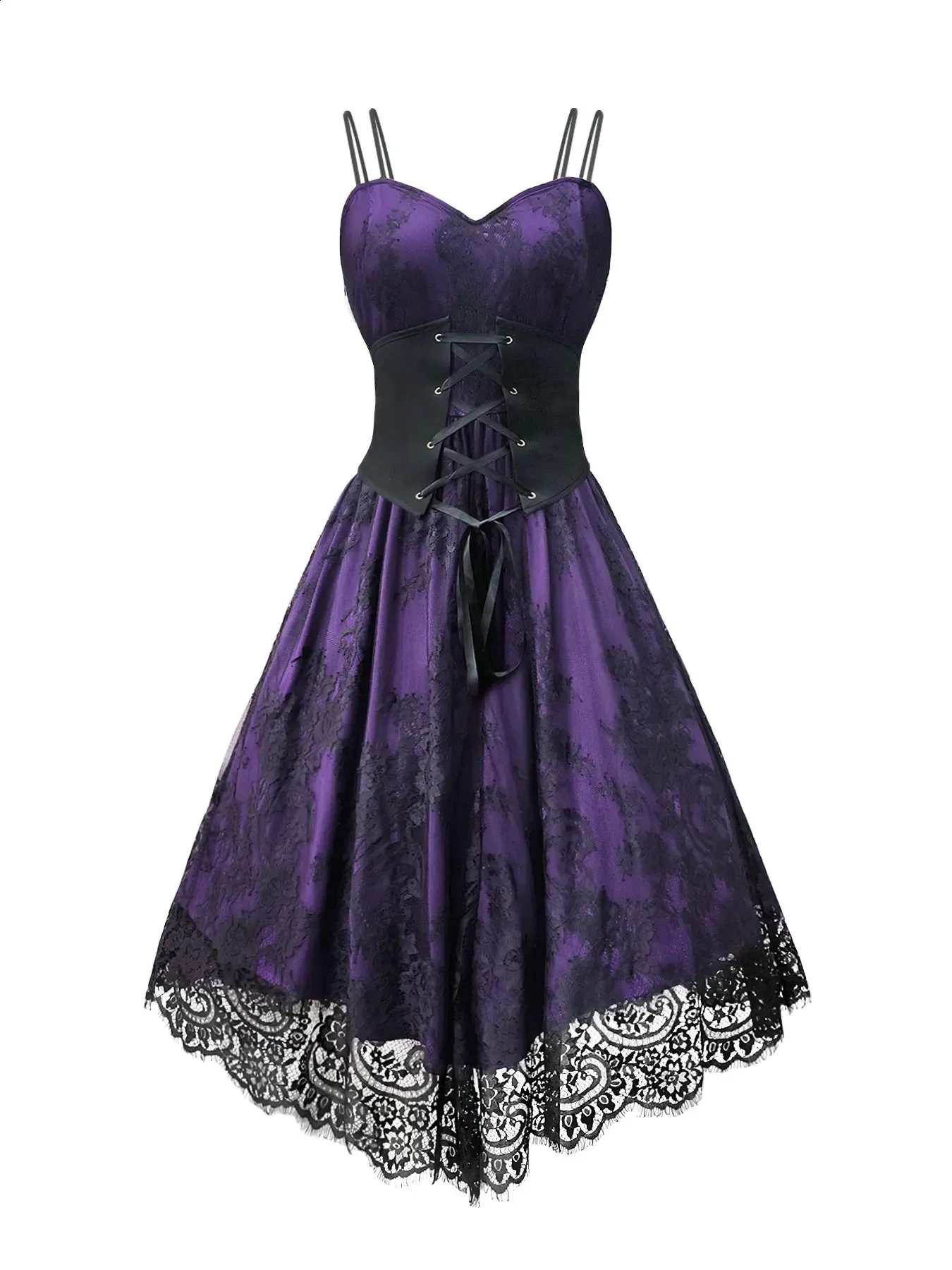 open lace back dress Lace-Up Corset Maxi Dress in Lilac - 12 / Regular main image 1