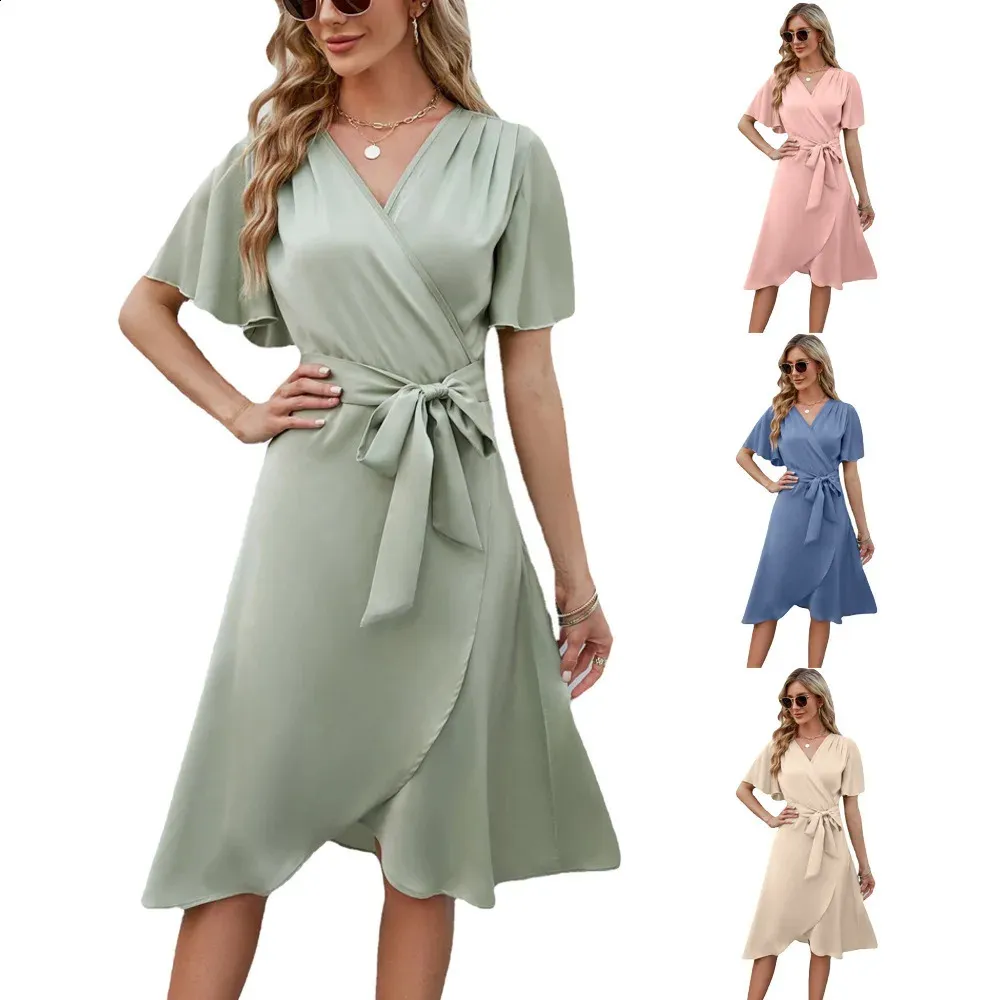 2017 women chiffon solid dress Seville Chiffon Dress - / Forest Green- SizeL