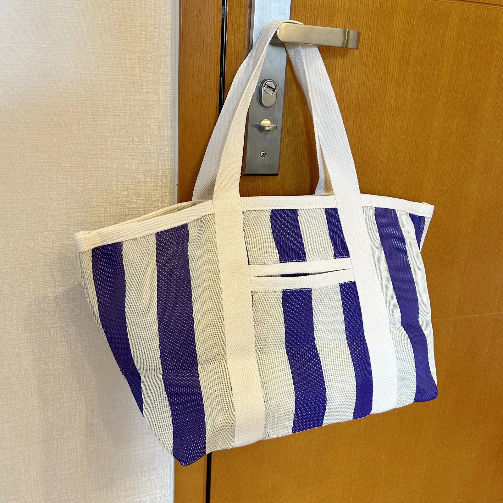ハンドバッグ Fabric Handbag DHgate.com:Chic Multicolor Patchwork Grass Woven Tote Bag