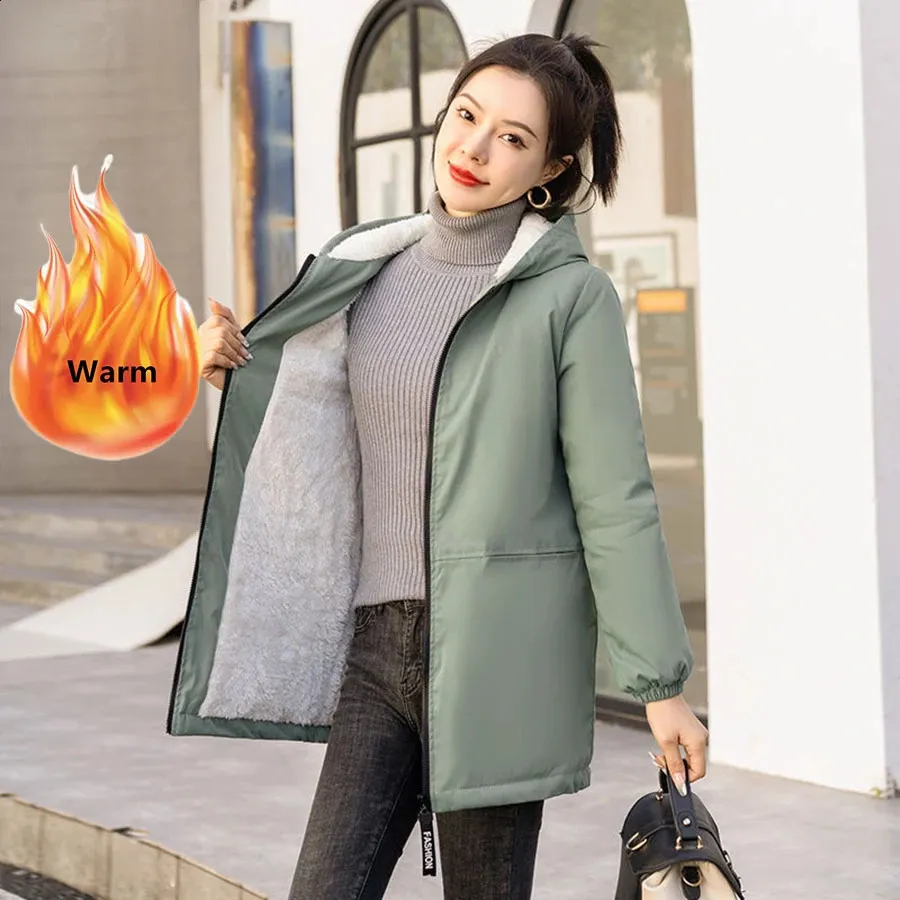 Oversized Winter Parka: Warm Cotton Padded Wool Coat 4XL Womens