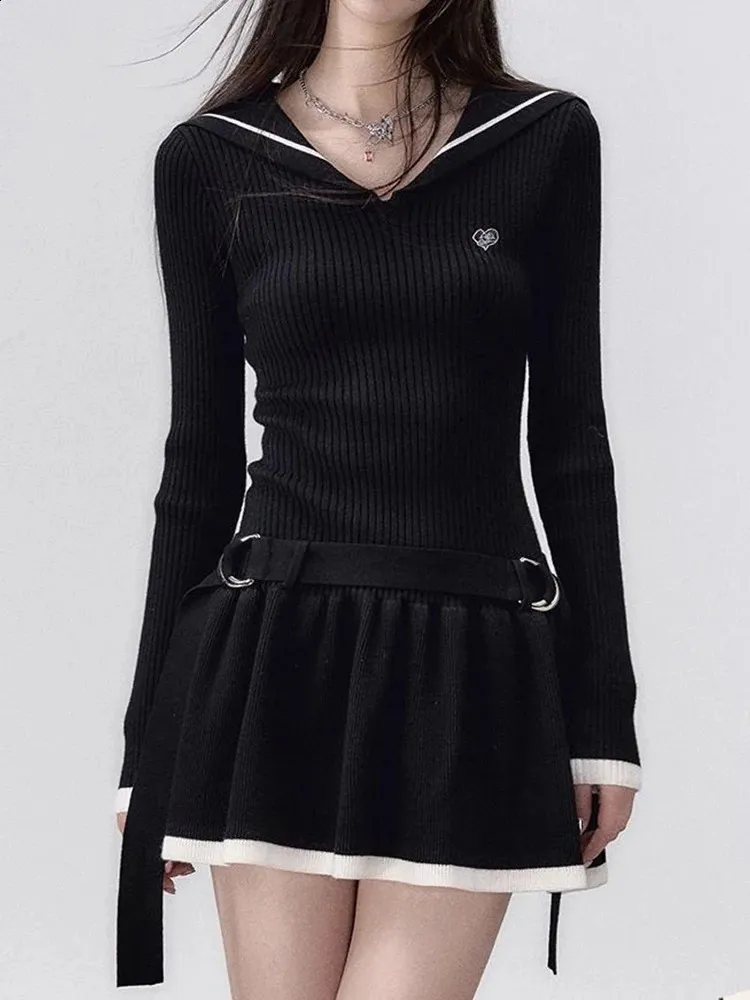 preppy black dress Dark In Love Preppy Lace Mini Dress main image 1