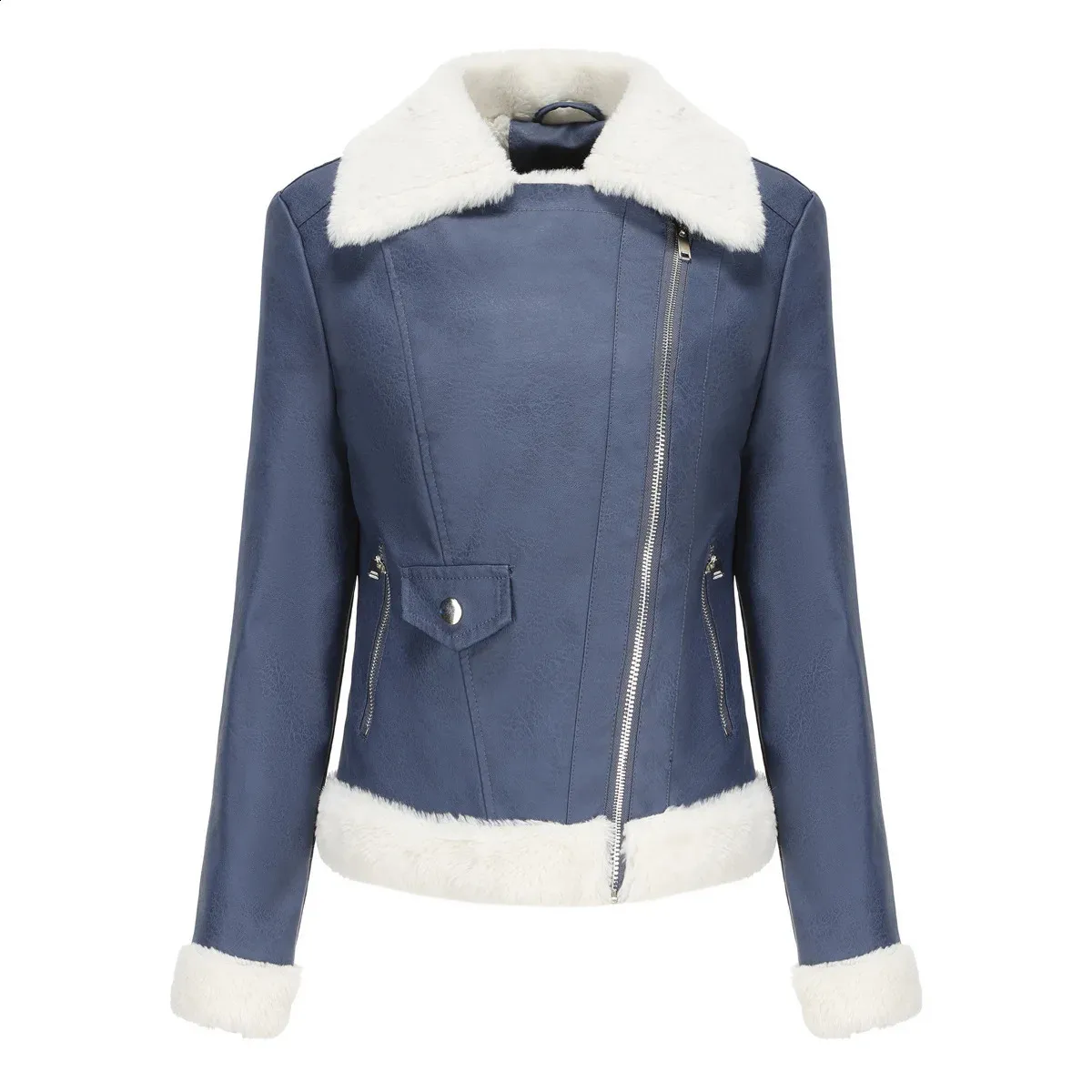 Plus Velvet Leather leather jacket for Women - YJKDYK 2024