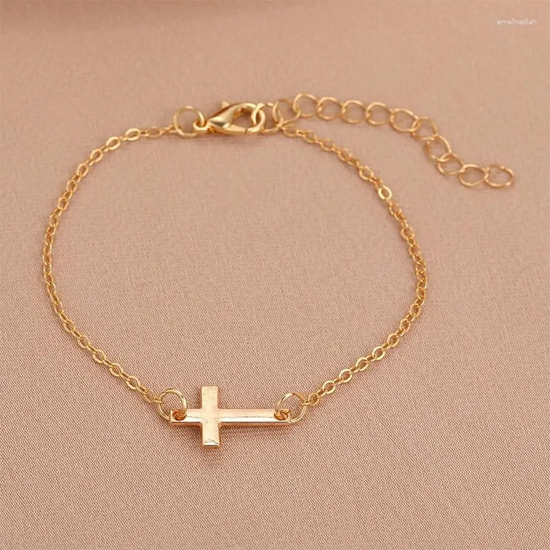Save Big on Bulk Jesus Charm Bracelets Christian Bracelets For Men Jewelry:  Geometric Cross Charm Bracelet For Women, Stainless Steel Thin Chain,
