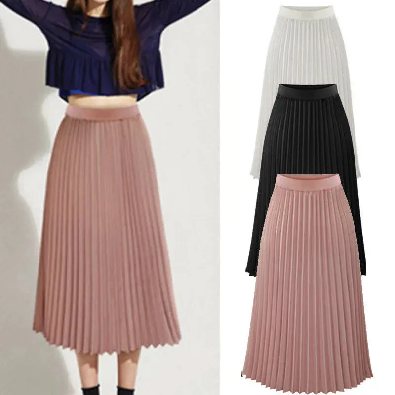 【BAON】matted pleated long skirt Amazon.com: VorrA Women's Long Skirts Solid High Waist