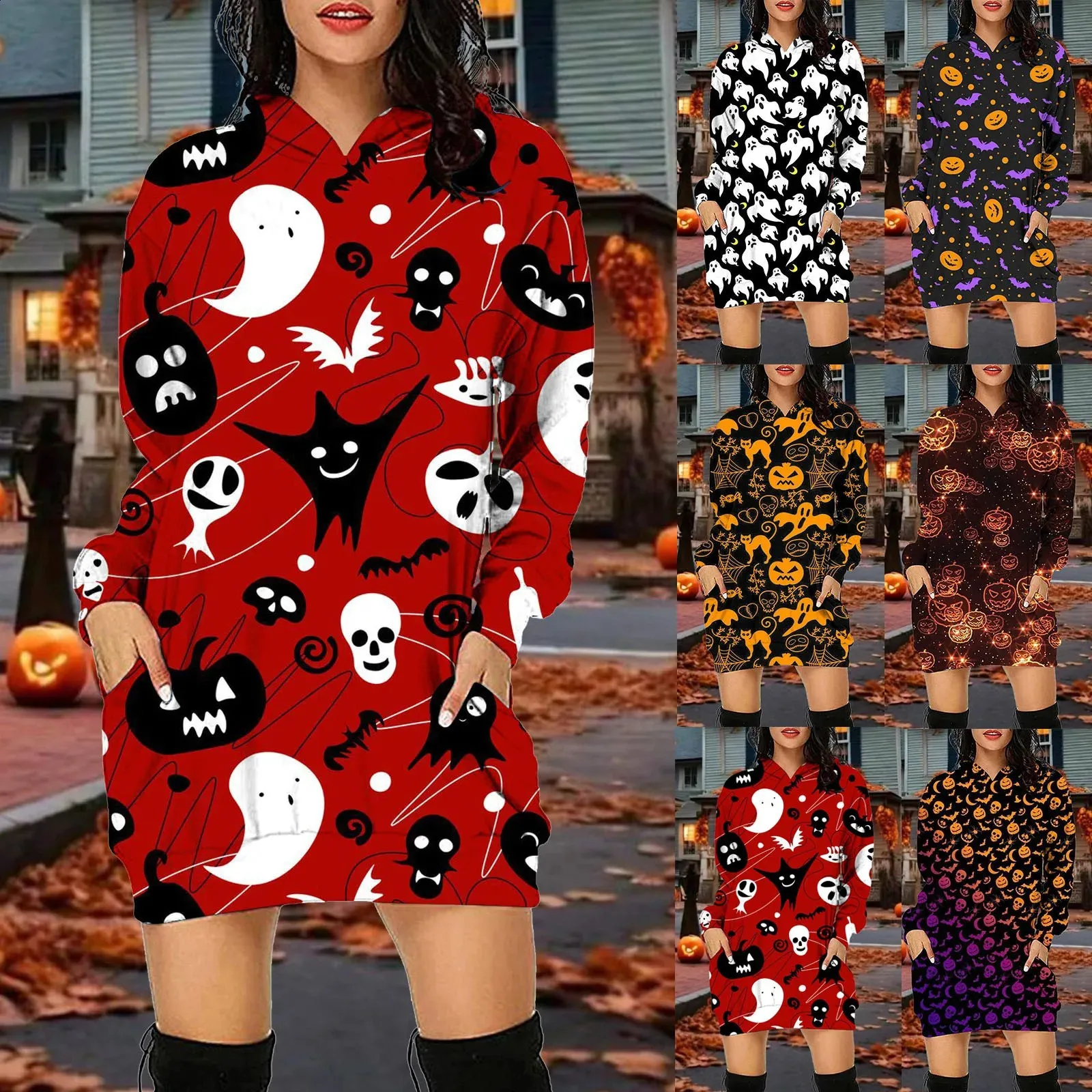 halloween casual dress Shein Lune Halloween Print Dress Review