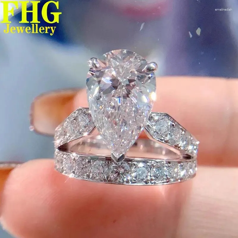 DHgate.com:Au417 10K White Gold Luxurious Pear Shape Cluster DHgate.com:Au417 10K White Gold Luxurious Pear Shape Cluster