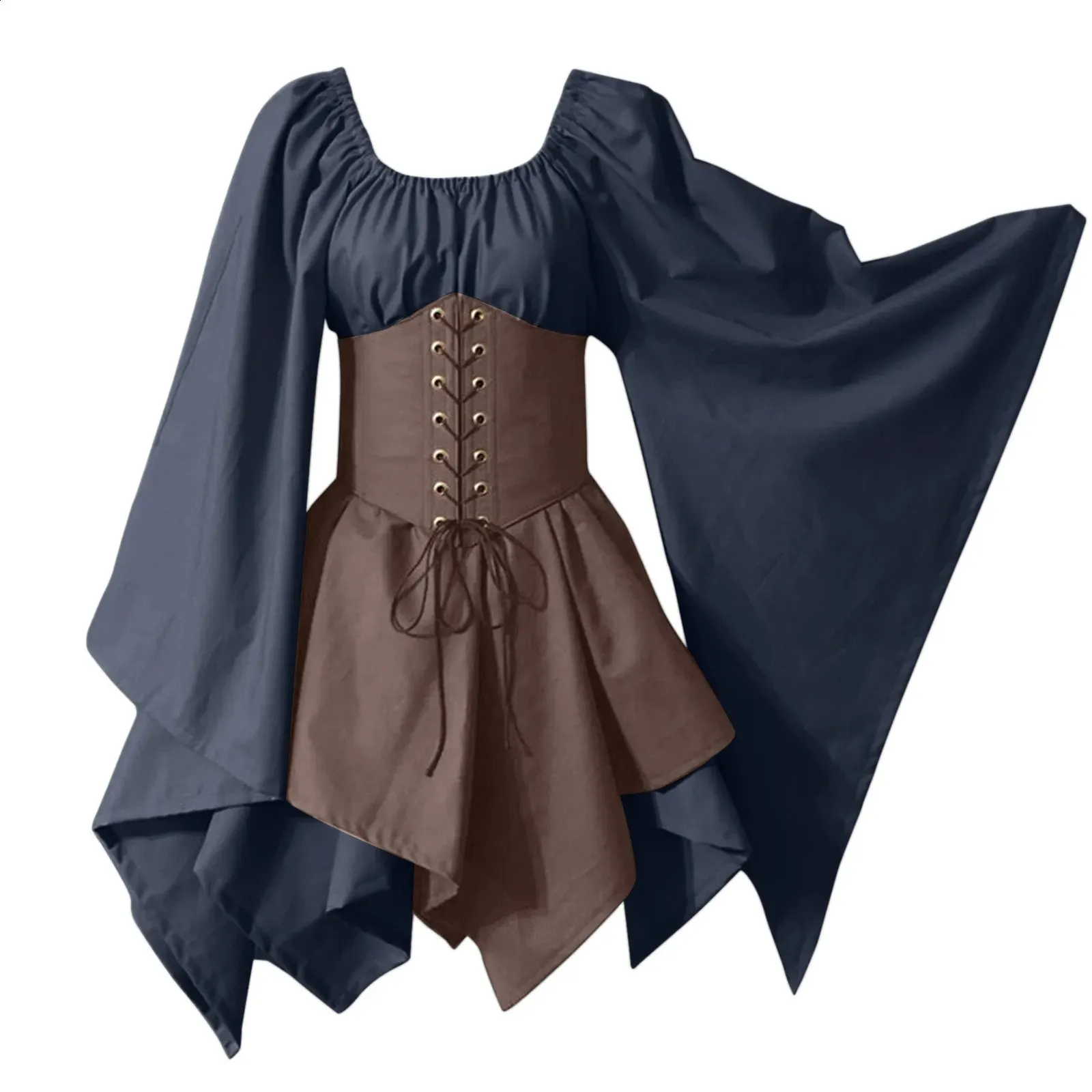 Flared Sleeve Medieval Corset Dress & Irish Shirt Set - Premium Quality,  Shop Now! from Dhgate Theme Costume - price 31.81