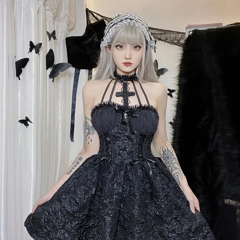 open lace back dress Gothic Dark Halloween Velvet Dress Purple / M main image 0