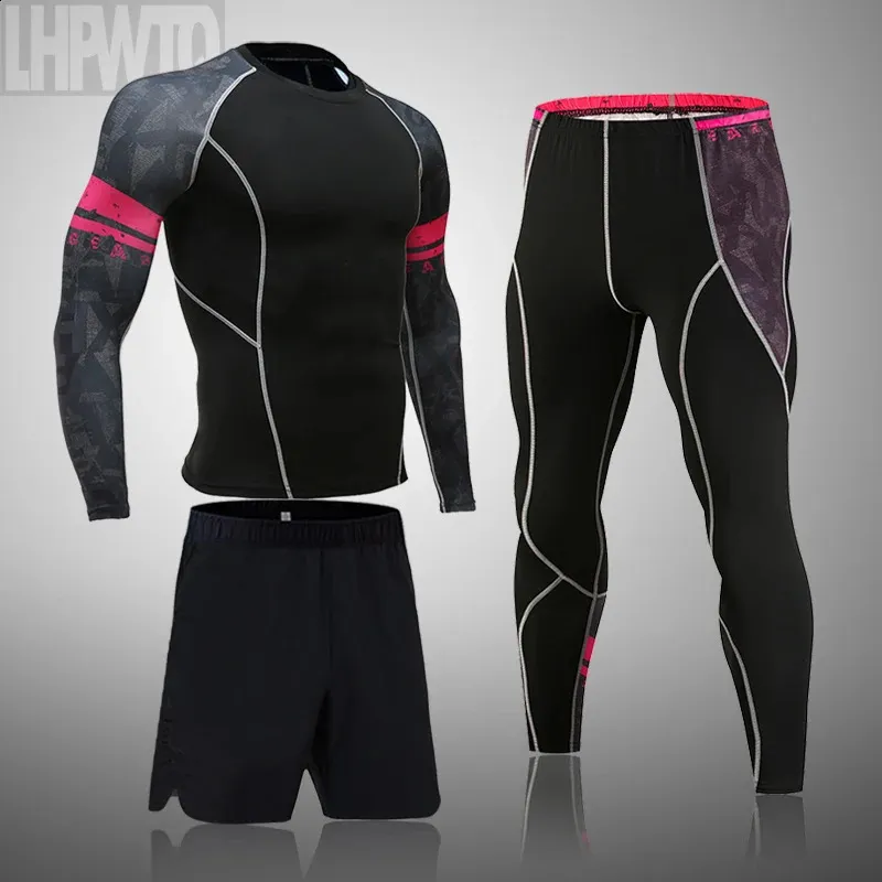 Men's Compression Workout Set: Quick Dry Sportswear for Fitness ...