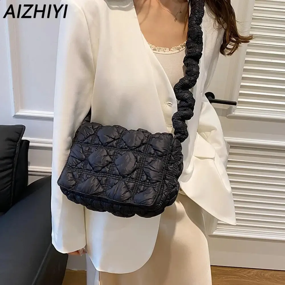 Pleated Shoulder Bag: Premium Quilted Clutch Purse Puffer Crossbody Bag,  Shop Now!