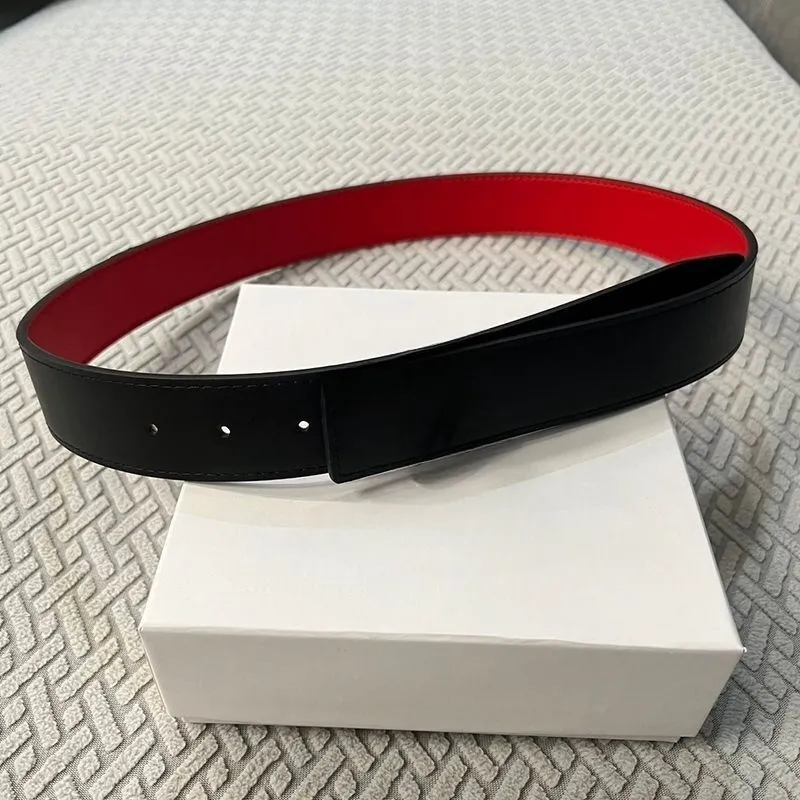 Belts Black Belt Red Bottom Reversible Man Designer Waistband