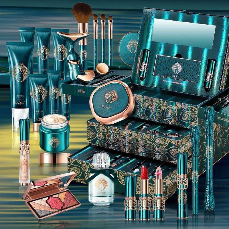 26-Piece Chinese Style Makeup Lipstick Set with Carved Box, 24